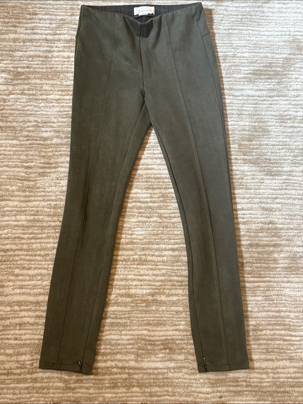 Anthropologie Olive Green Leggings with Front Seam